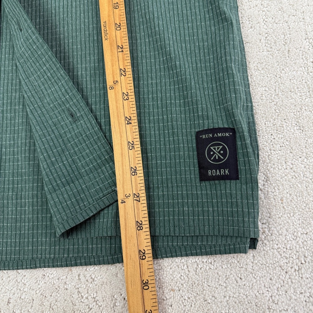 Roark Bless Up Trail Shirt Mens L Green Run Amok RW600 Short Sleeve Button Up - Picture 9 of 12